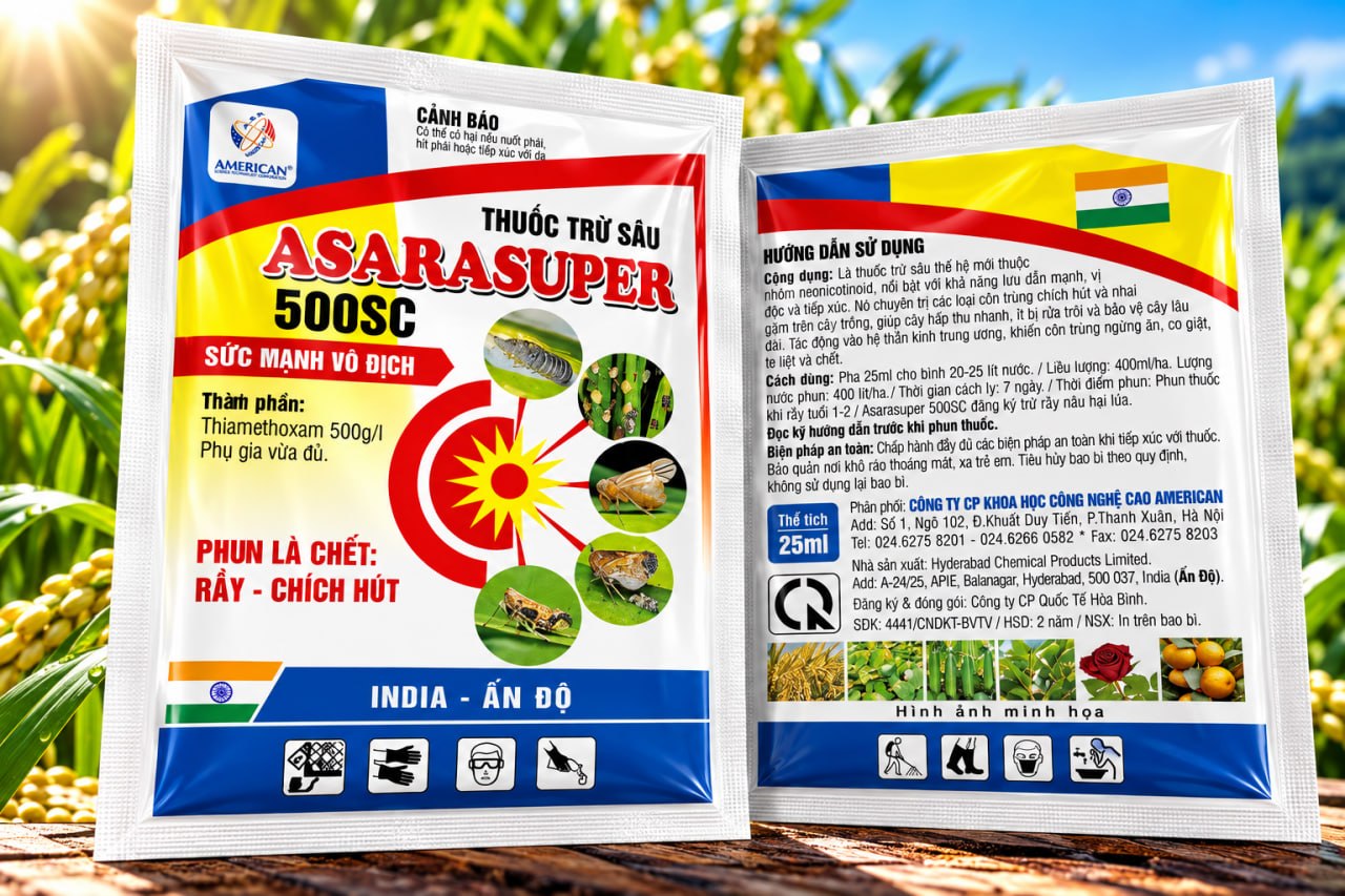 Sản phẩm thuốc trừ sâu ASARASUPER 500SC của American